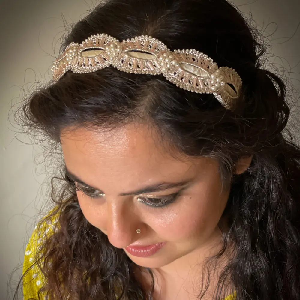IRIS BEADED CROCHET HEADBAND