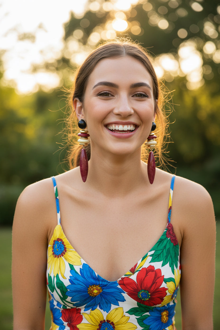 Amara Beaded Charm Earrings