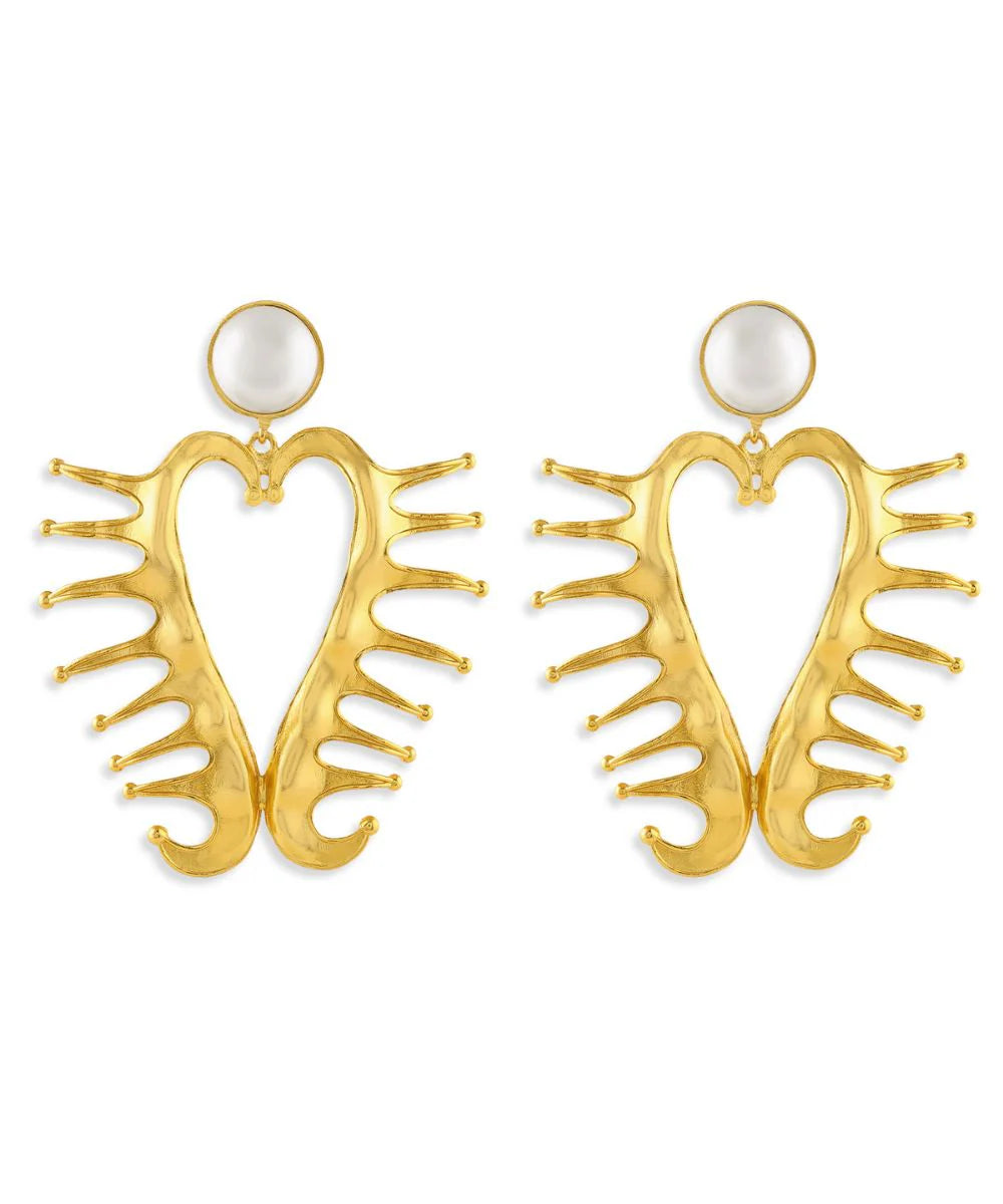 Amour Heart Pearl Earrings