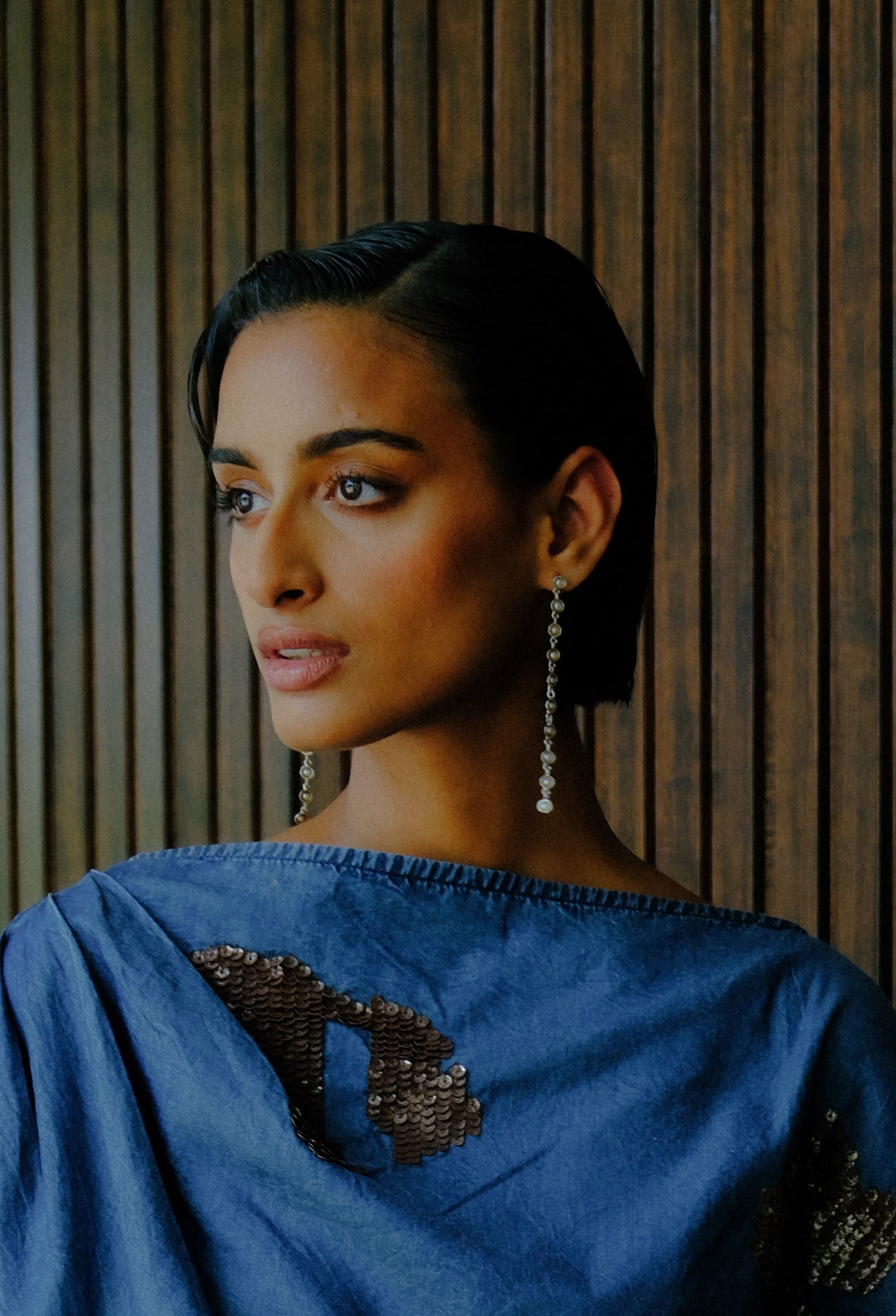 Pearl Cup Cascade Danglers Silver