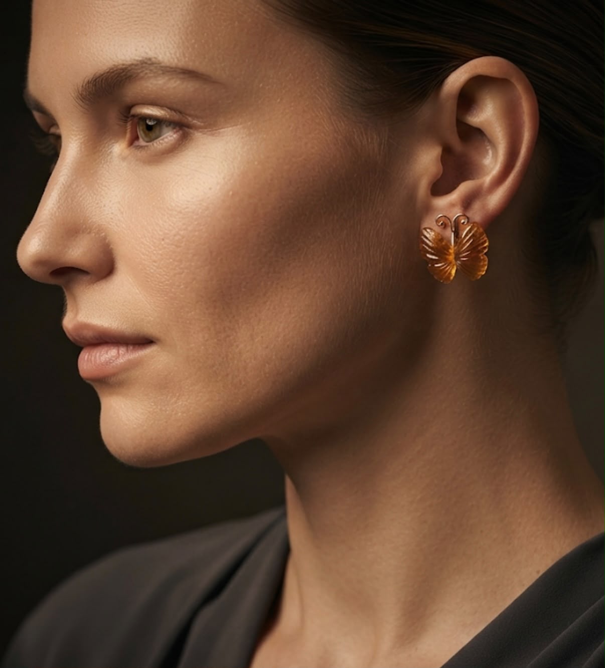 Amber Butterfly Earrings