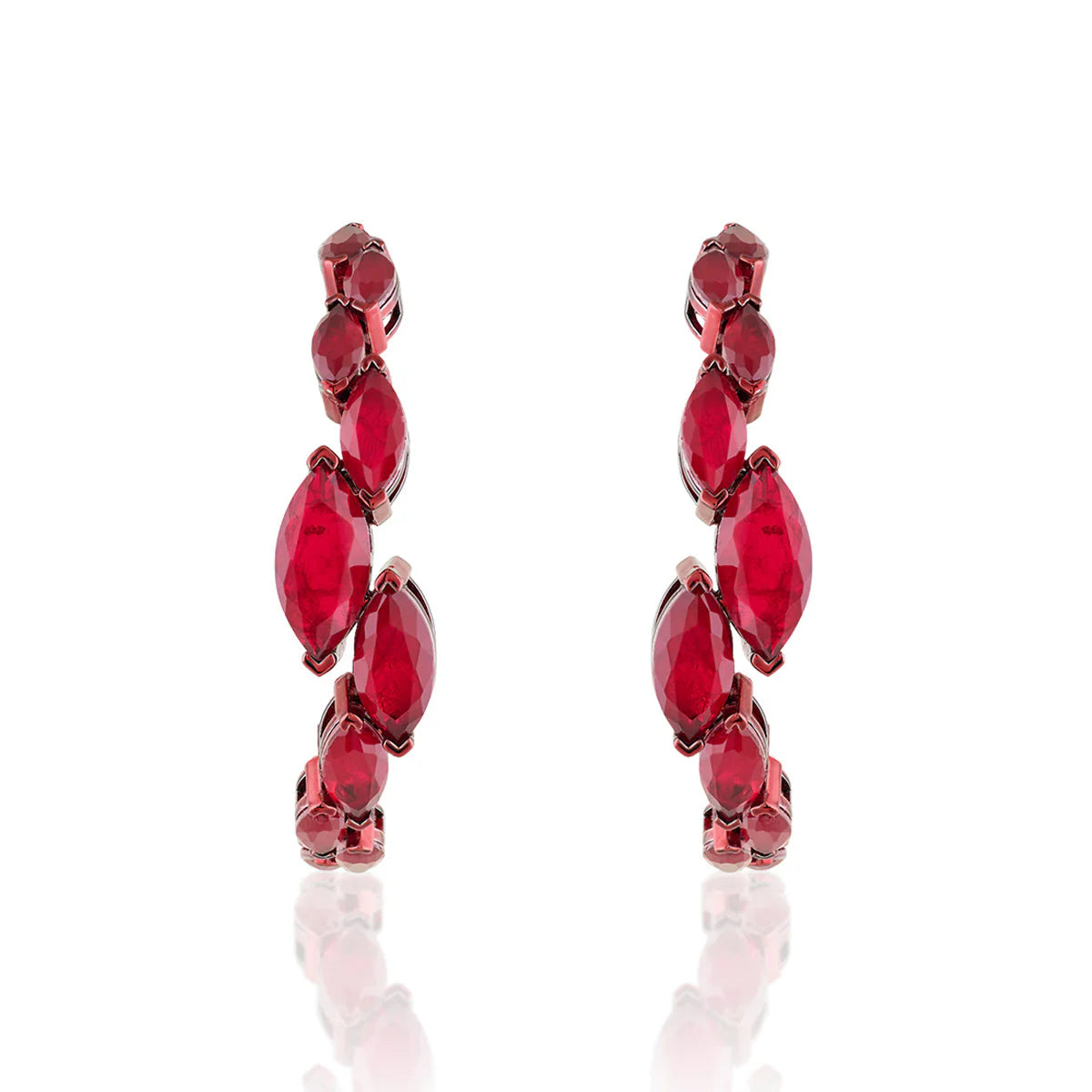 Aurelia Ruby Hoop Earrings