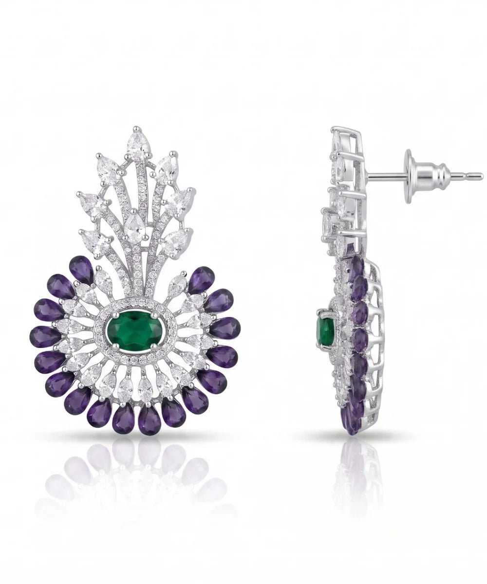 Bageecha Diamond Amethyst and Emerald Tops