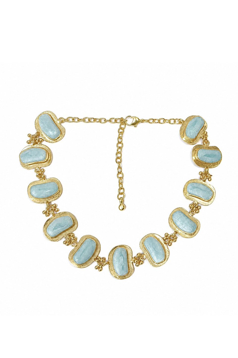 Boat Stone Link Necklace - TURQUOISE