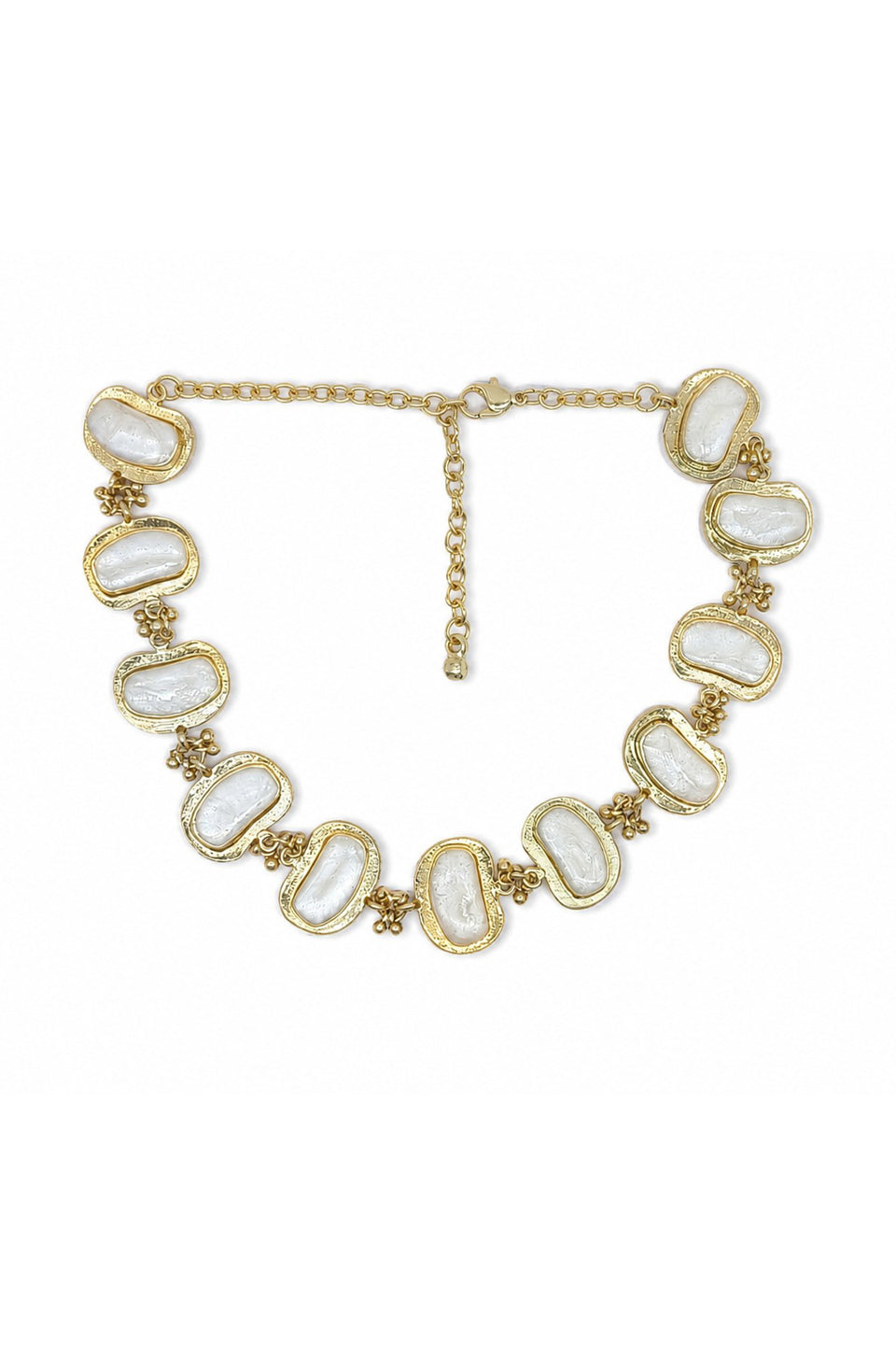 Boat Stone Link Necklace - IVORY