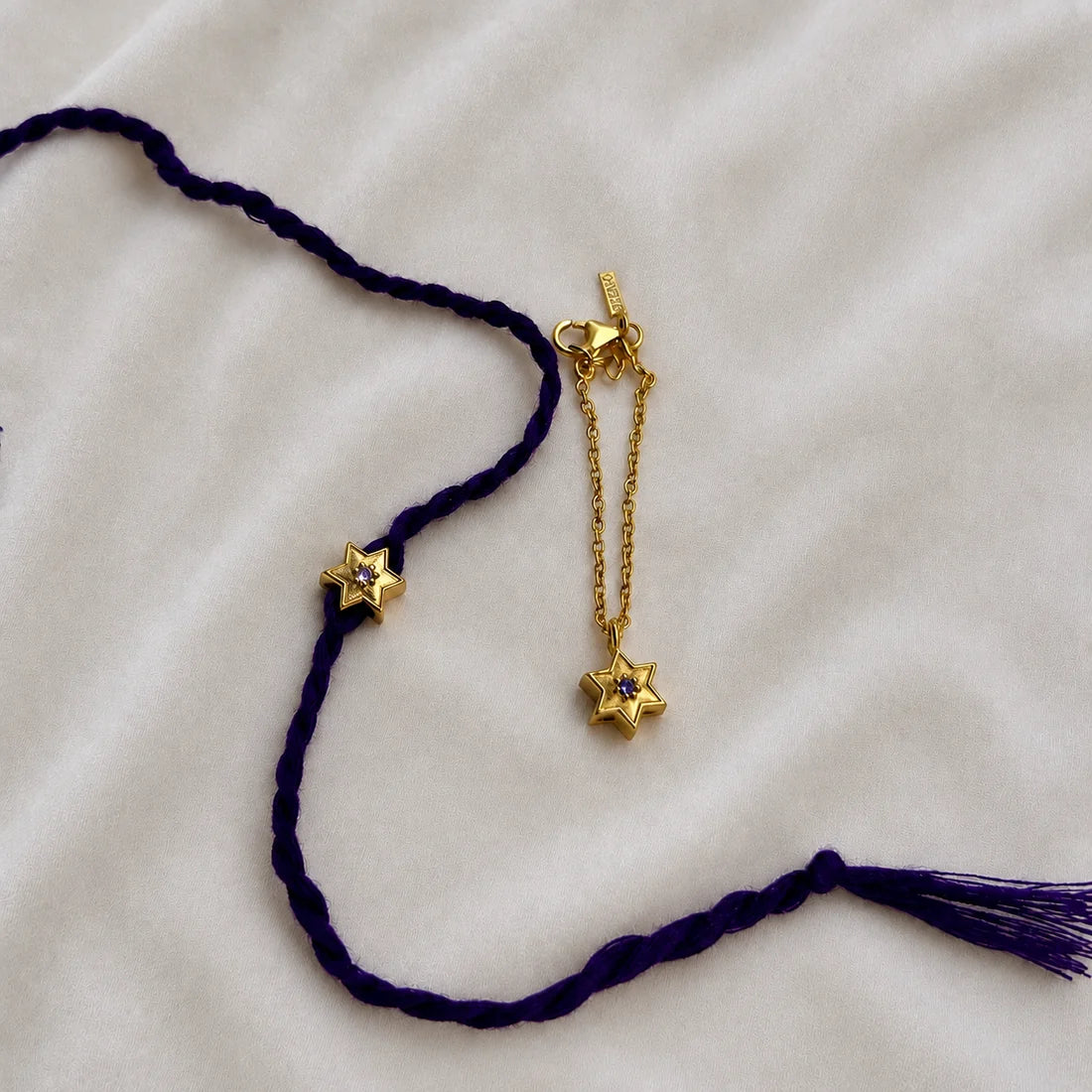 Couple 92.5 Silver Rakhi-Star (Rakhi + Lumba)