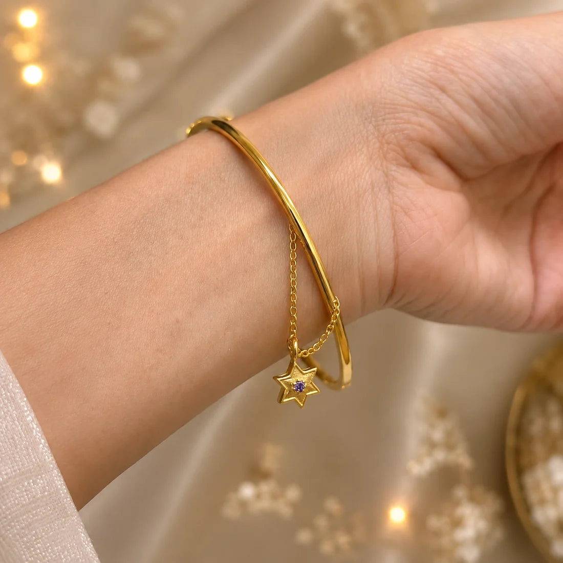 Couple 92.5 Silver Rakhi-Star (Rakhi + Lumba)