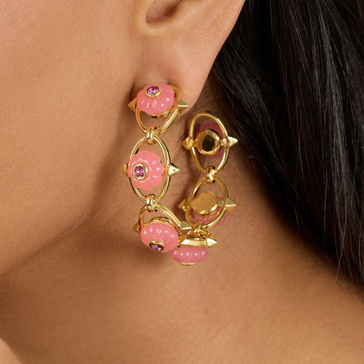 Twilight Bloom Hoop Earrings