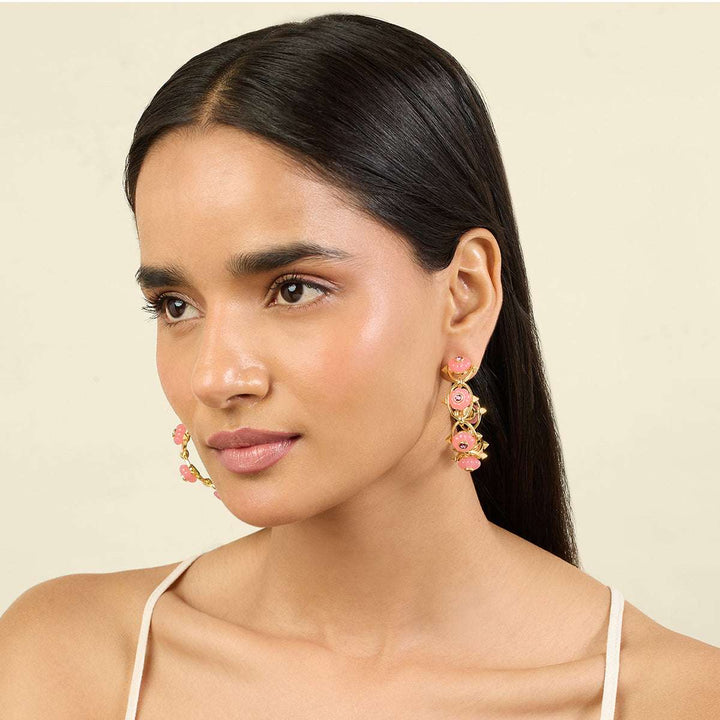 Twilight Bloom Hoop Earrings