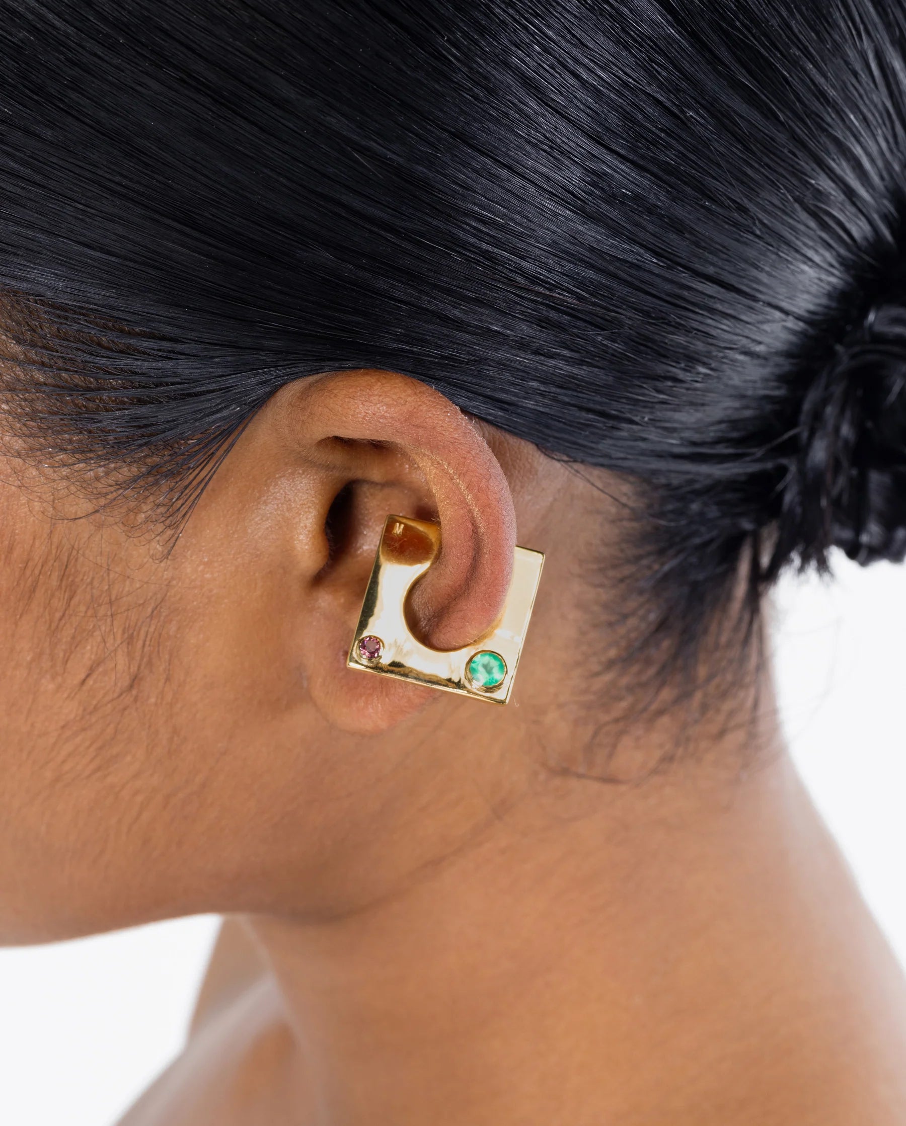 Edge Ear Cuff with Gems Gold