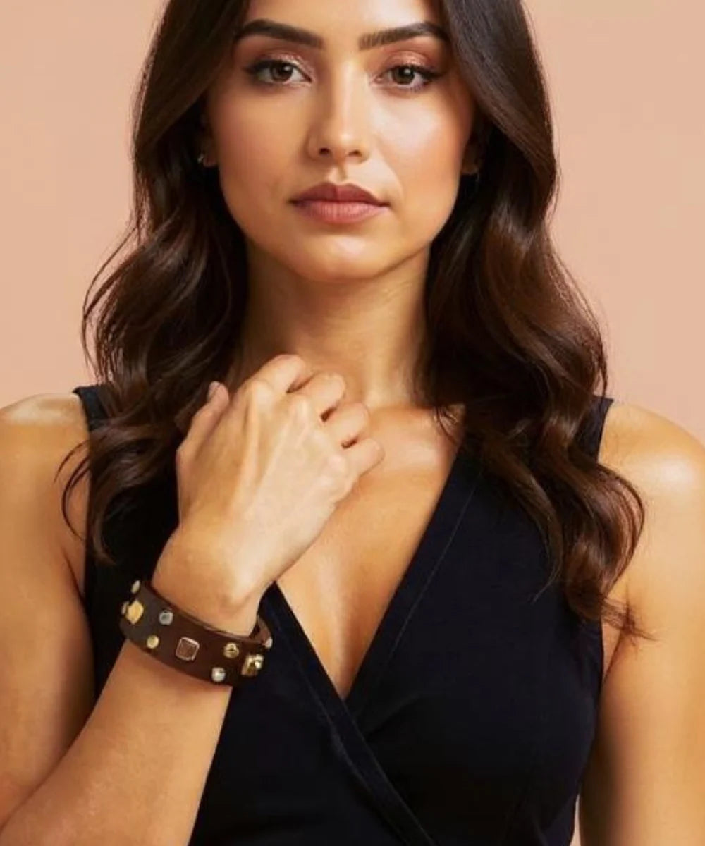 Gemstone Wooden Bangle