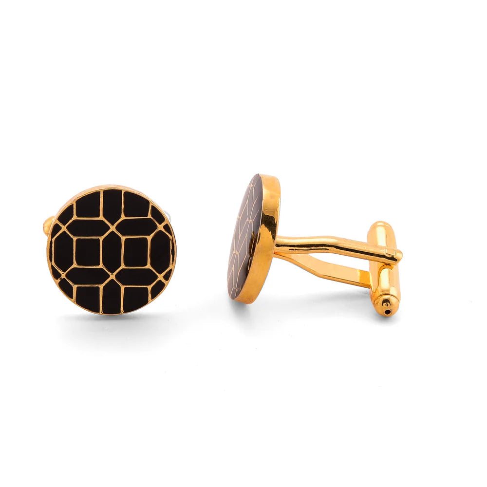 Geometry cufflinks - Black gold