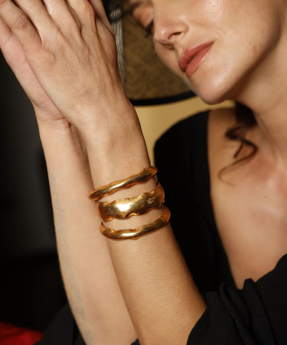 Gold Triple Cuff
