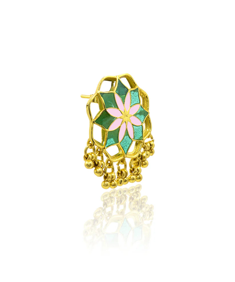 Green Gul Kumud Stud Earrings