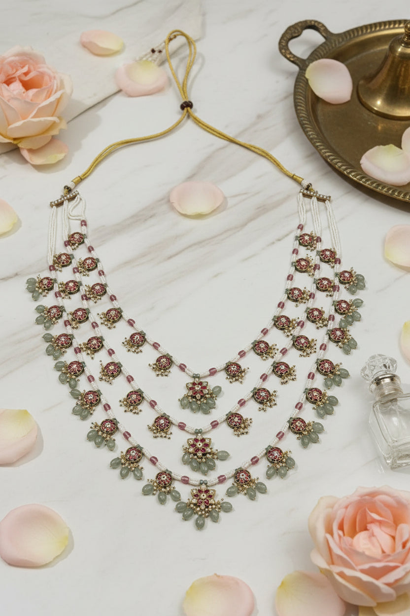 Gulabi Bahar Multi-Strand Statement Necklace