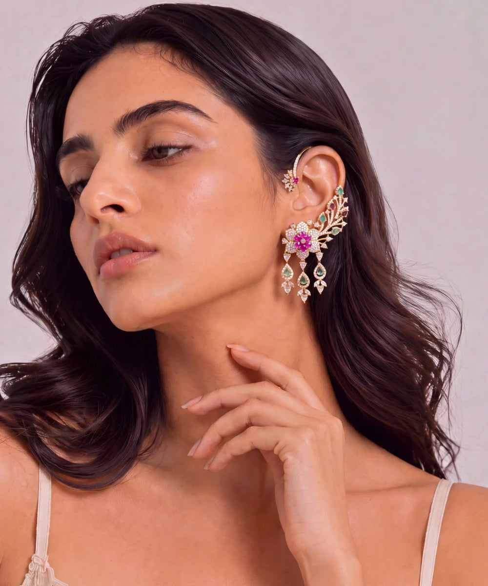Gulbagh Diamond Multicolour Ear Cuff