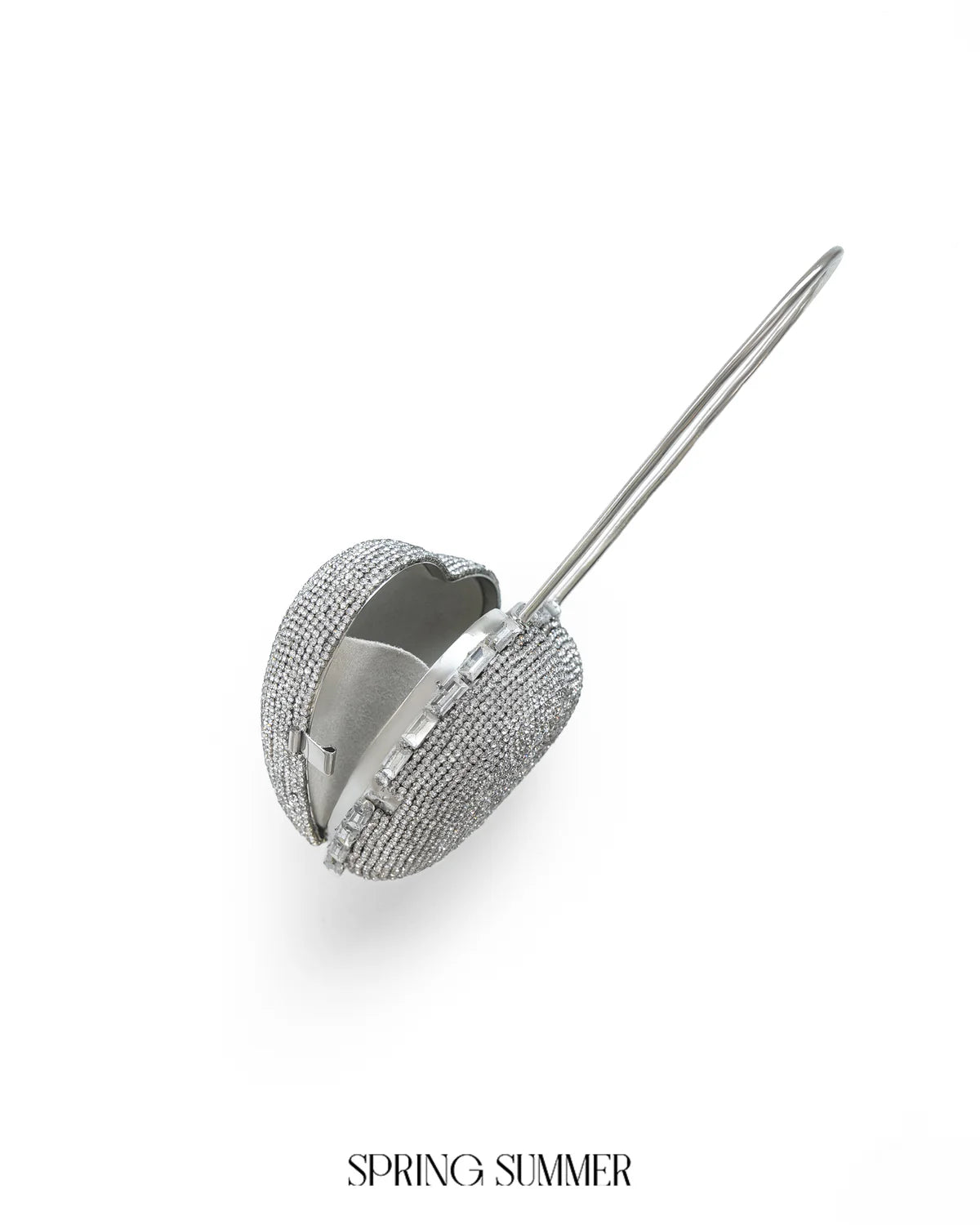 Heart Lock Nano Bag in Sparkling White