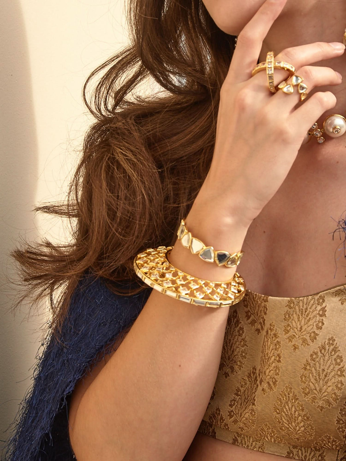 Inayat Mirror Gold Statement Cuff