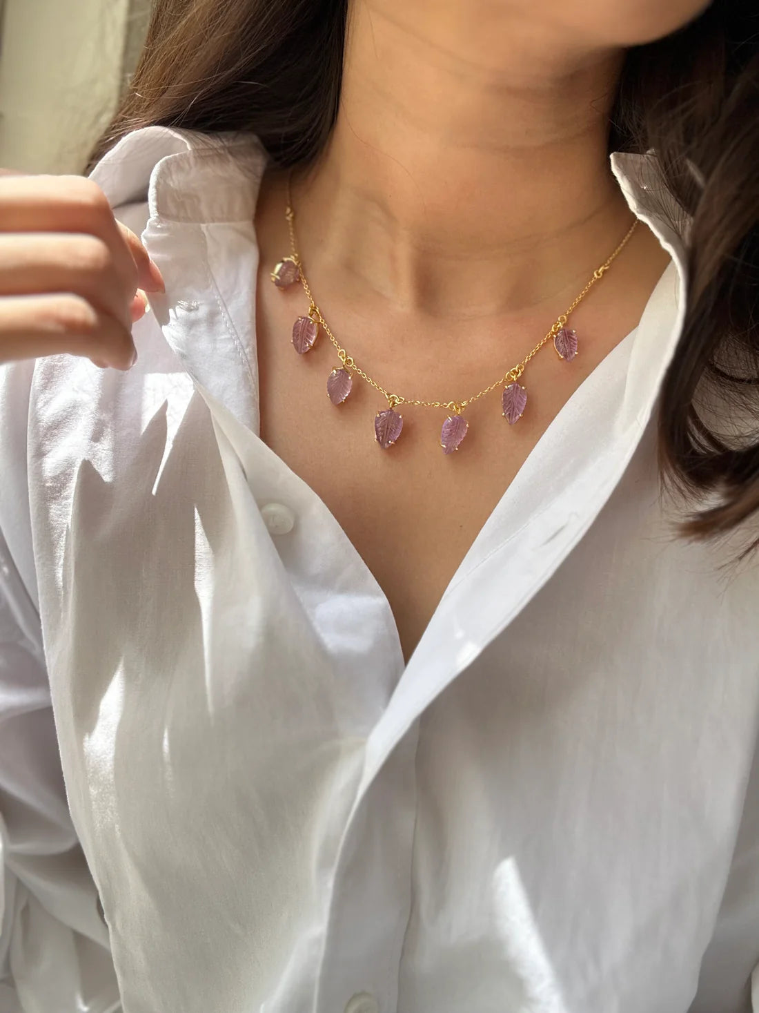 Jamun - Carved Amethyst Necklace
