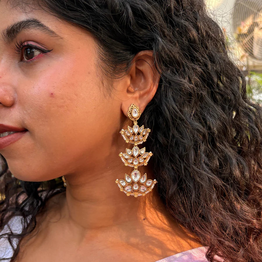 Kamal Polki Dangler Earrings