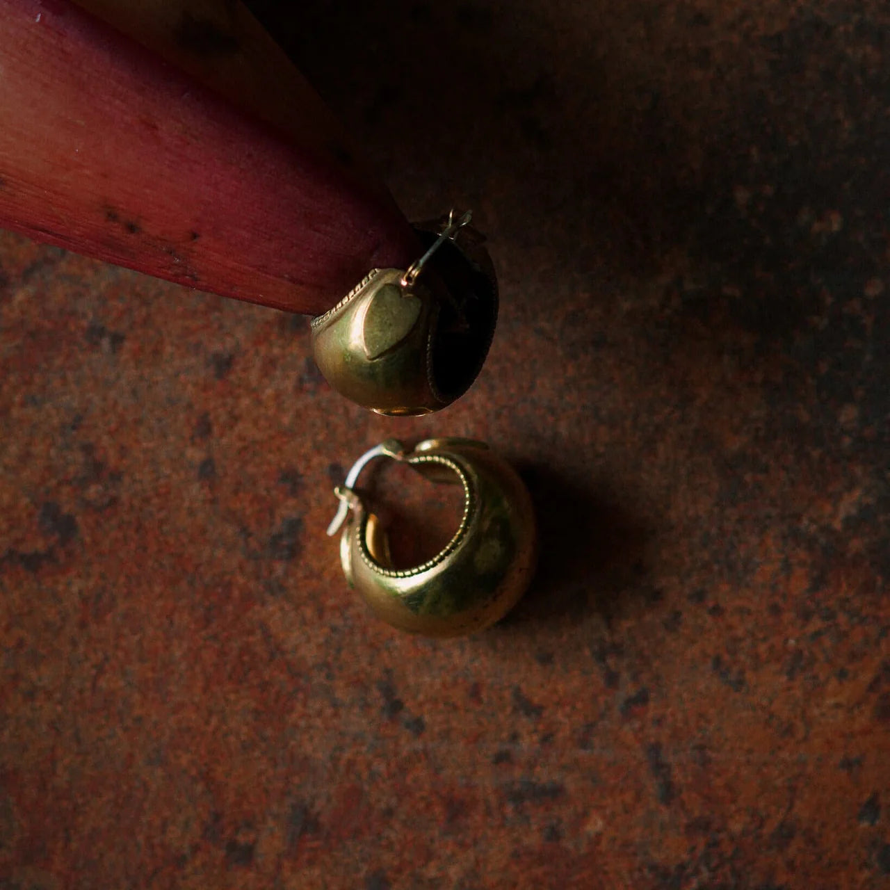 Love Dome Hoops (Brass & Silver)