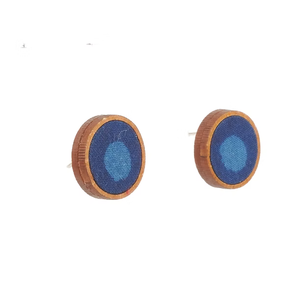 MDF BLUE KALAMKARI EARRING