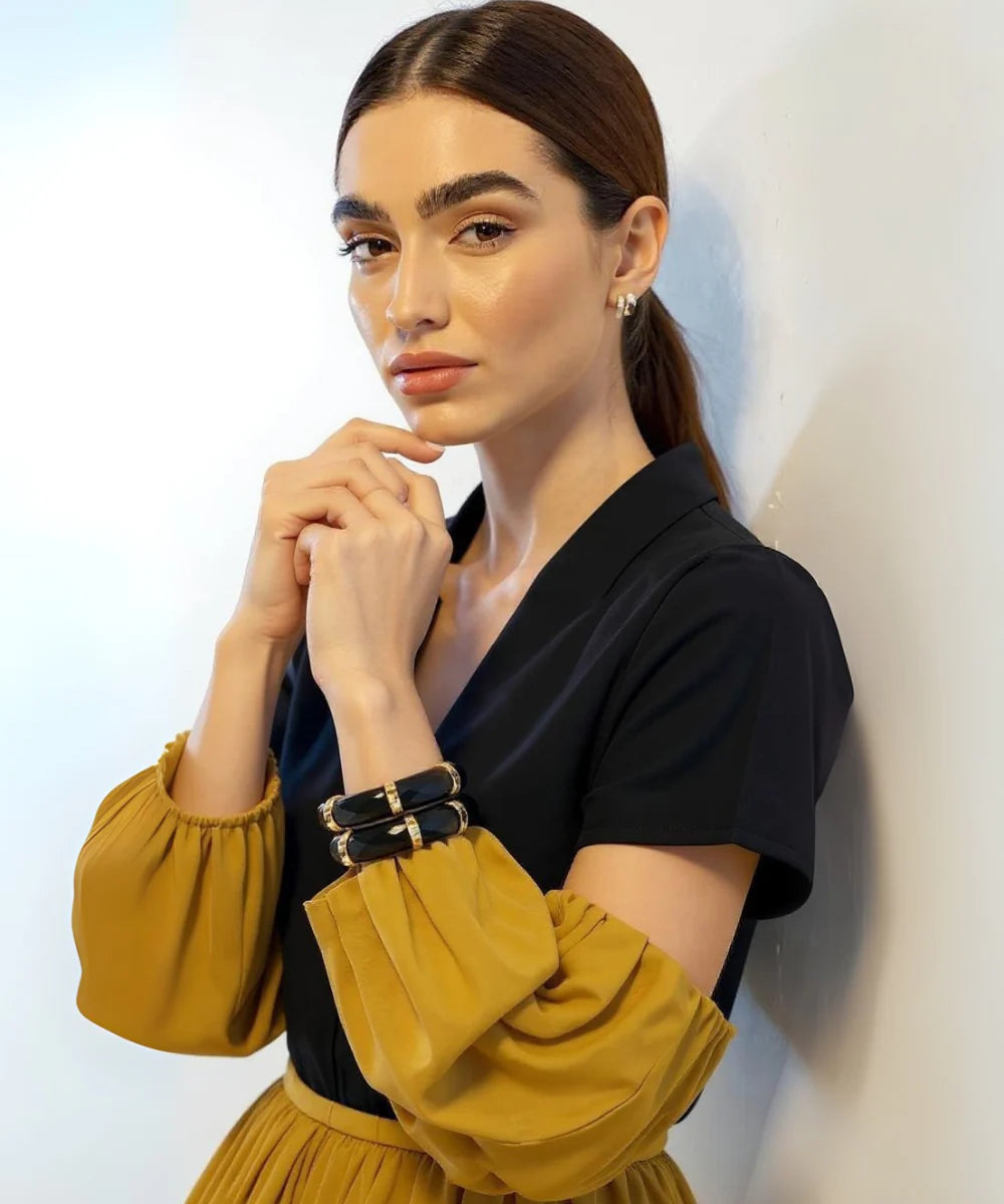 Midnight Stud Glass Bangles