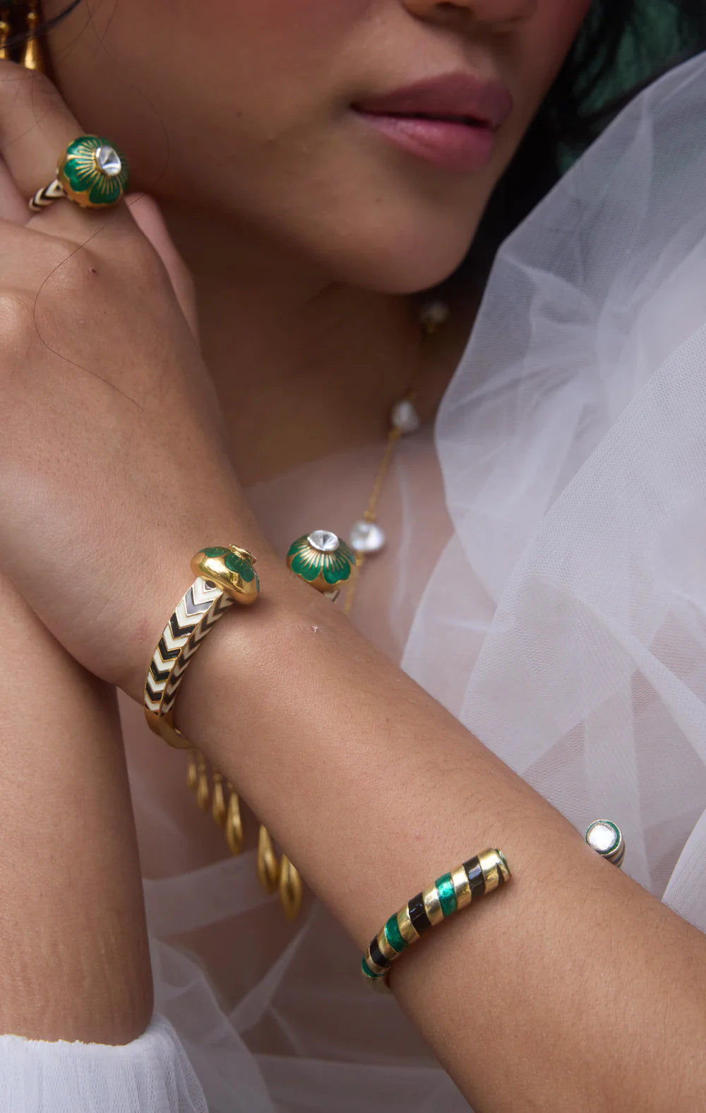 Mist Green Palermo Dhari Cuff