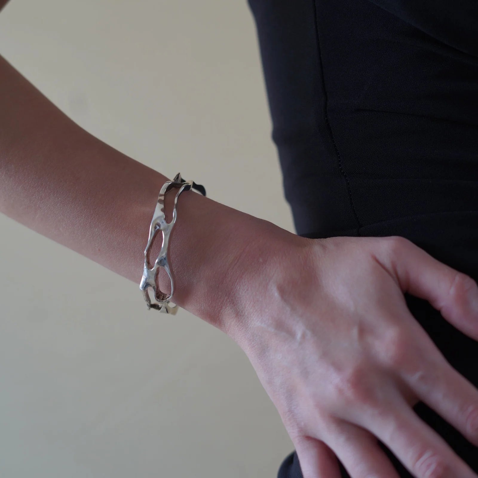 Molten Silver Bangle