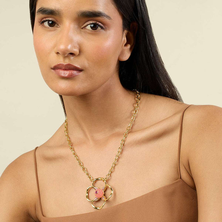 Rosé Glow Pendant Necklace