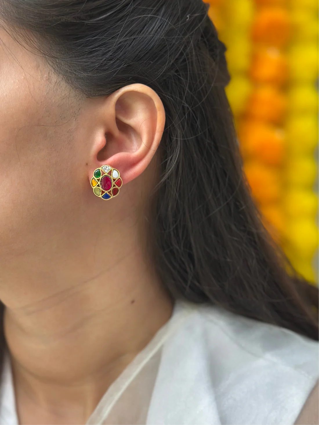 Navratna Studs (Medium)