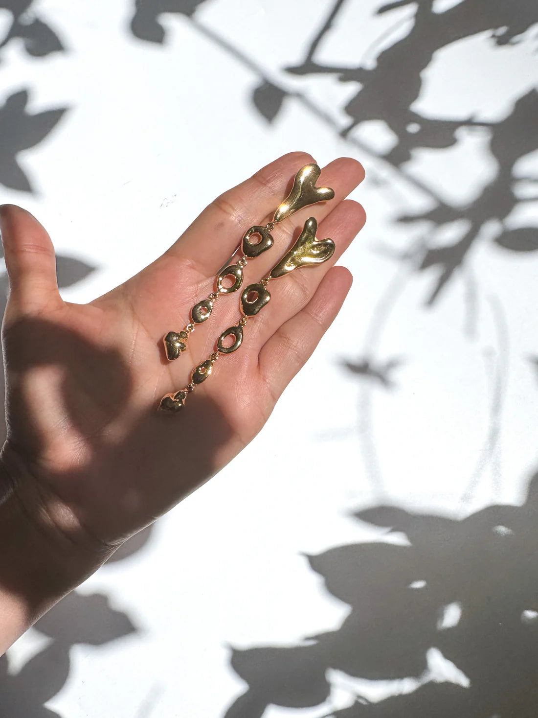 Pebble Heart Dangler Earrings