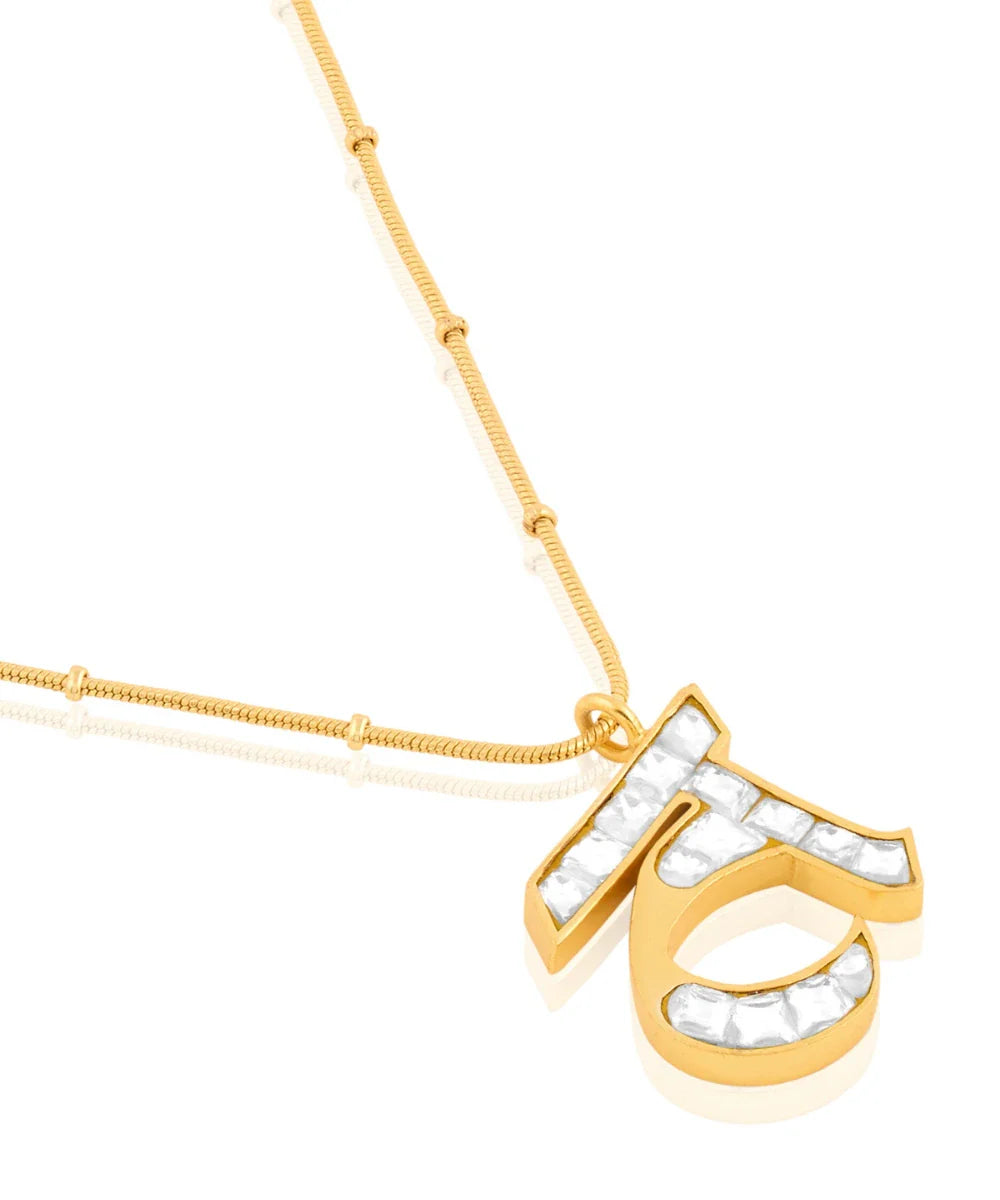 Polki Initial Necklace-T