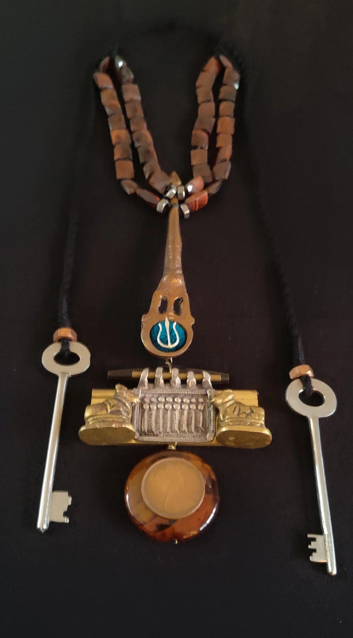 Pooja spoon necklace with Nandi
