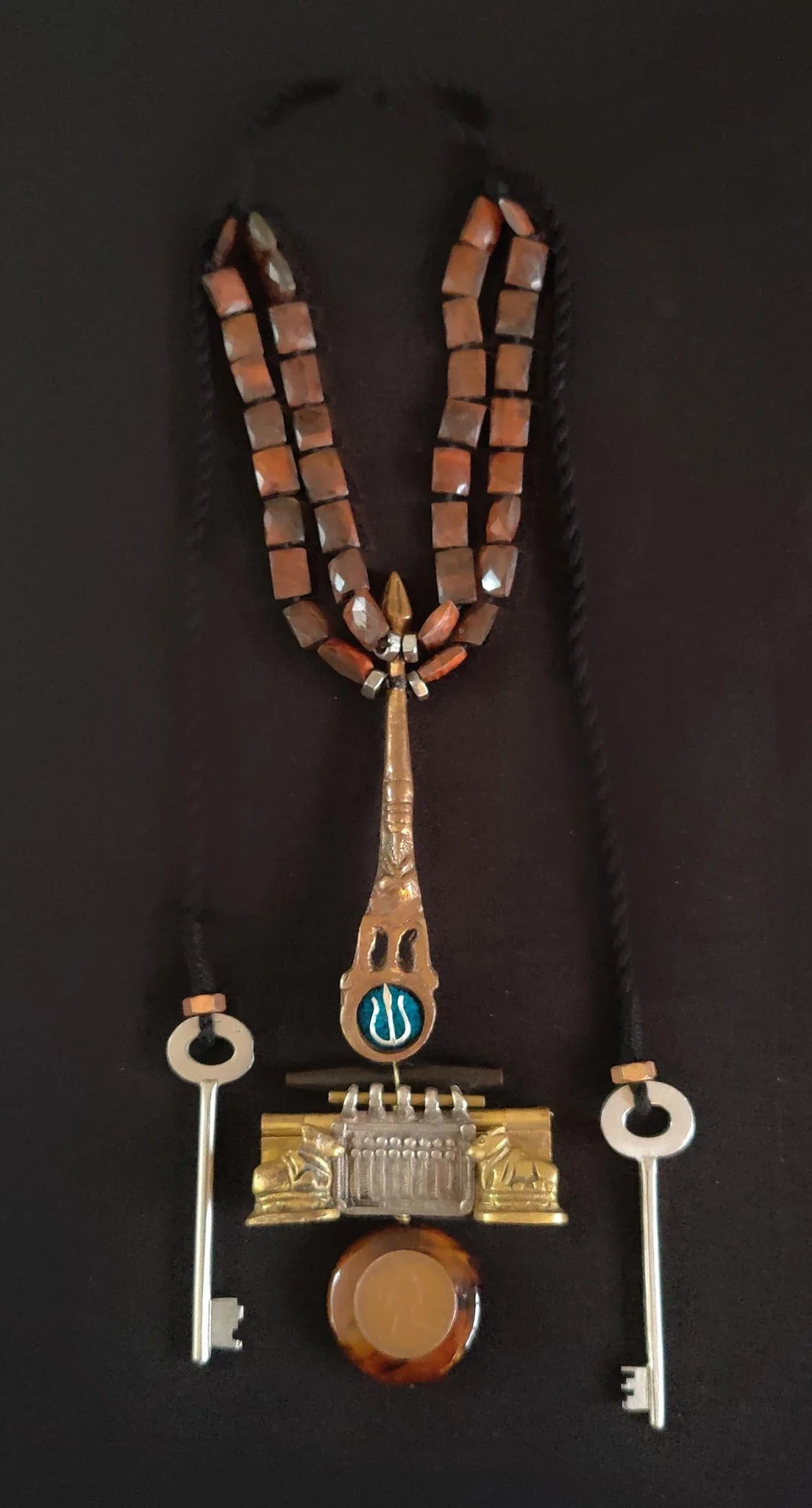 Pooja spoon necklace with Nandi