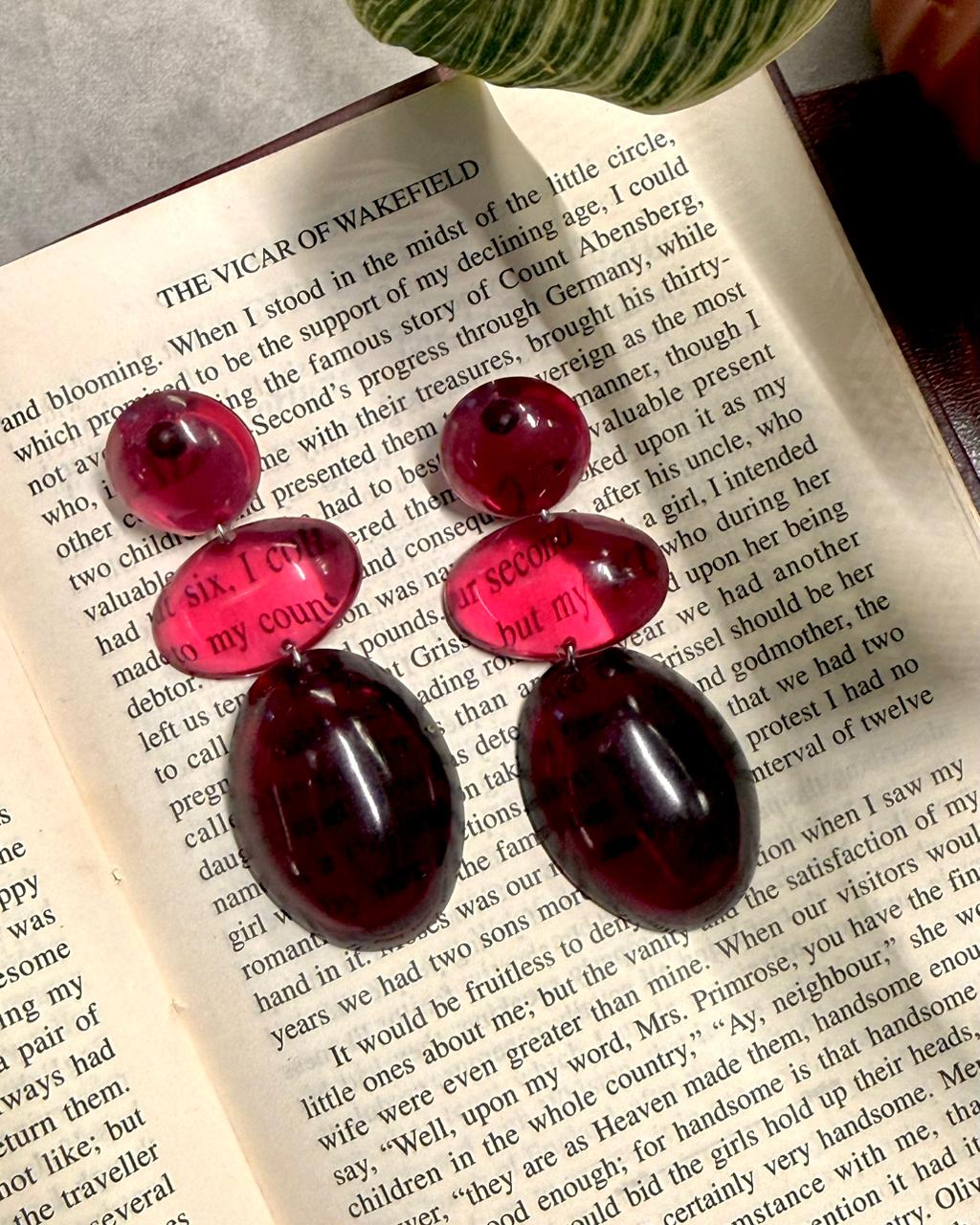 RED DANGLER EARRINGS