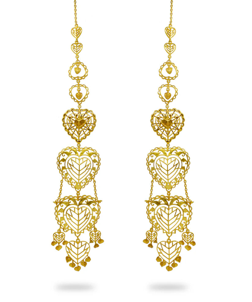 Rakaan Oversized Heart Earrings — Gold Finish