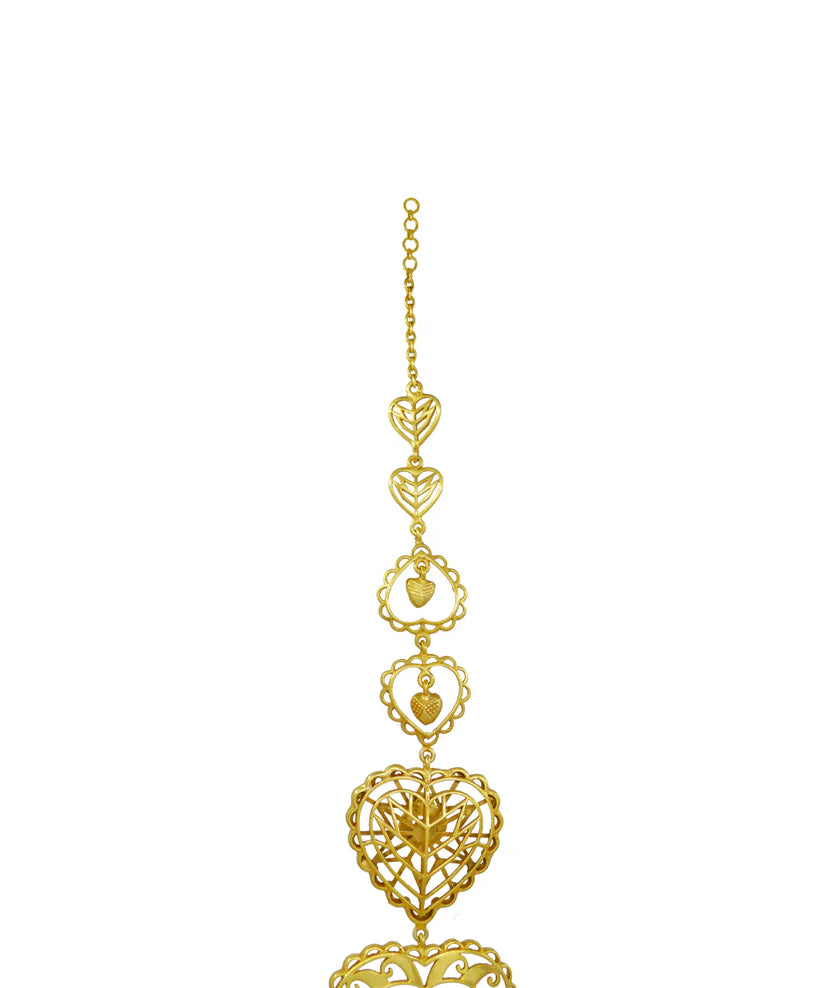 Rakaan Oversized Heart Earrings — Gold Finish