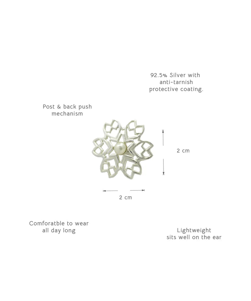Rakaan Ranjha Stud Earrings — Silver Finish