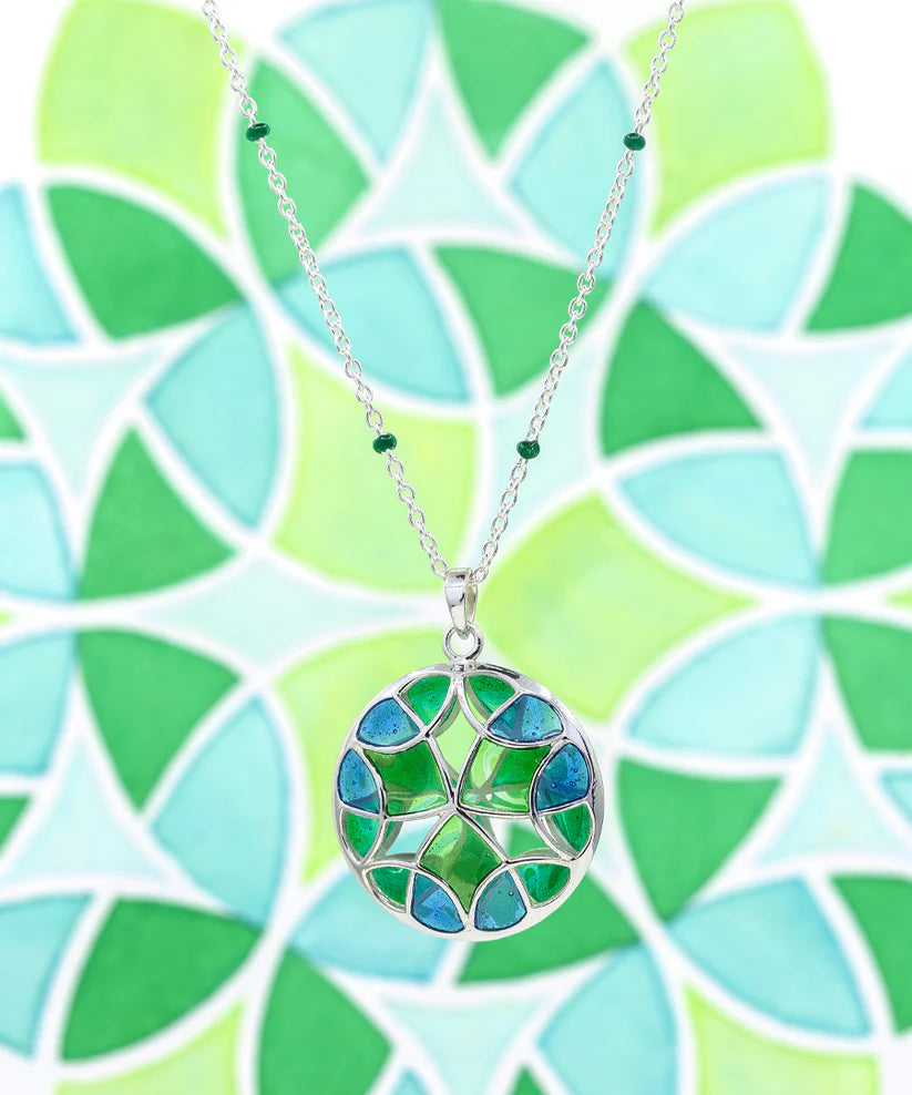 Rama Green Kaleidoscope Treasure Pendant