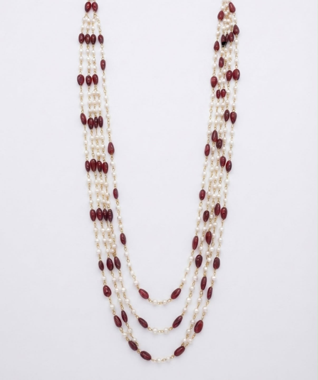 Ruby Cascade Multi-Strand Necklace