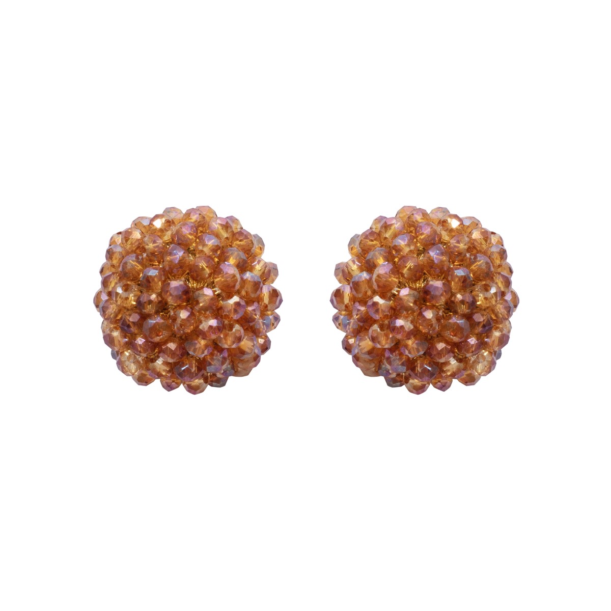 Mindi Crystal Crochet Button Earrings
