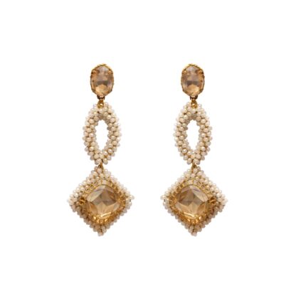 Keturah Crystal Crochet Statement Dangler Earrings
