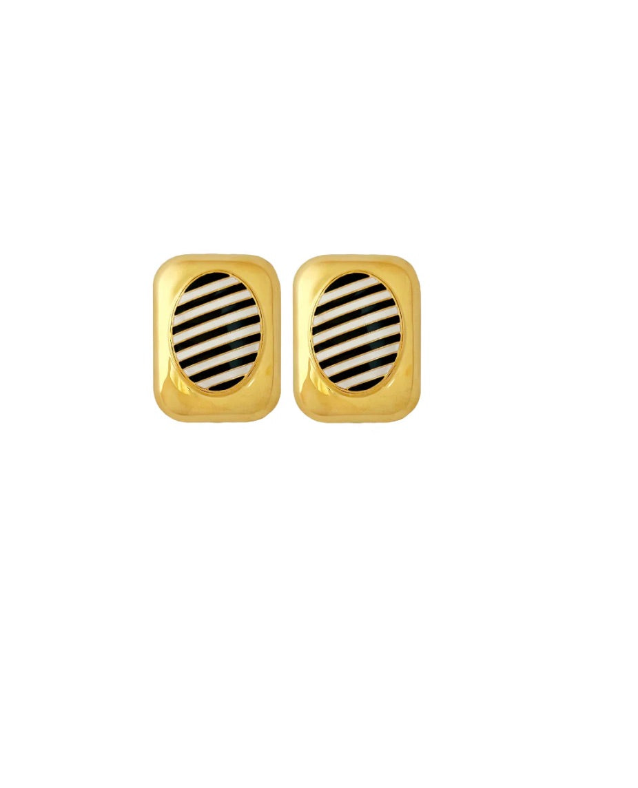 BLACK AND WHITE STRIPES STUDS