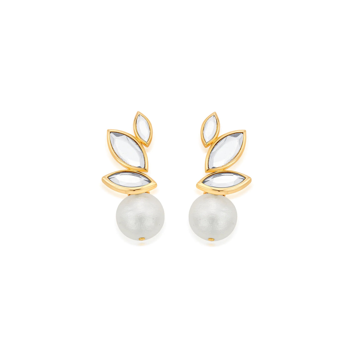 Small Stud Marquise Mirrors & Pearls