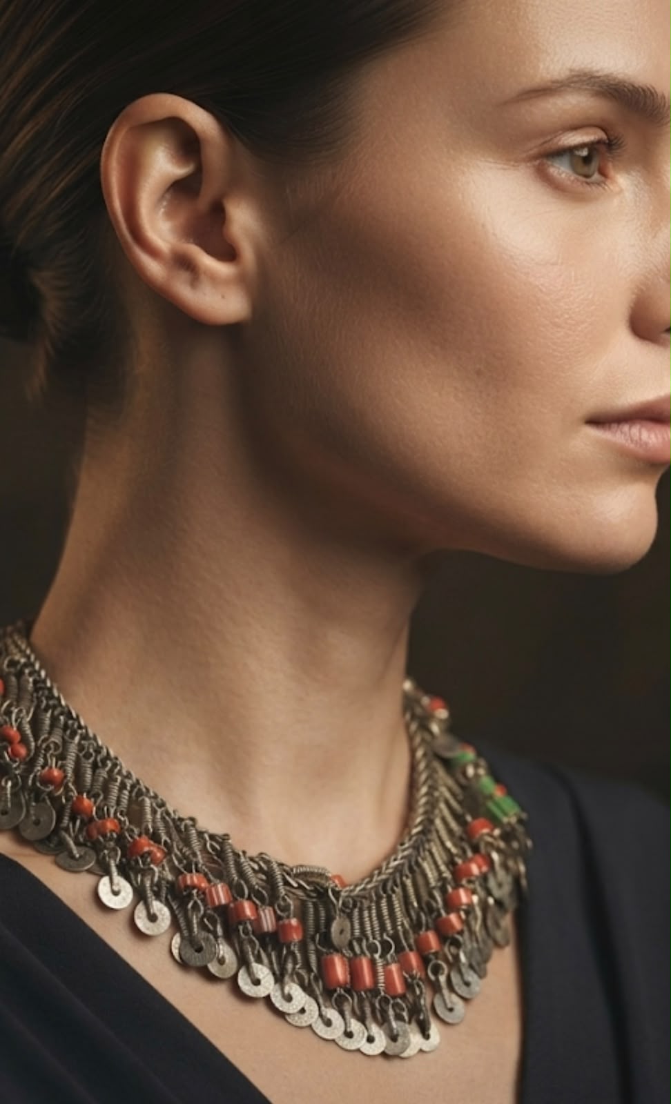 Sovereign Heritage Coin and Bead Collar Necklace