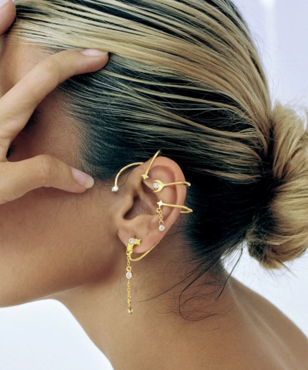 Star Moon Ear Cuff
