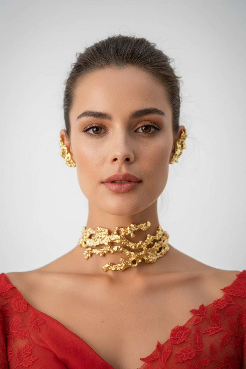 Statement Coral Choker