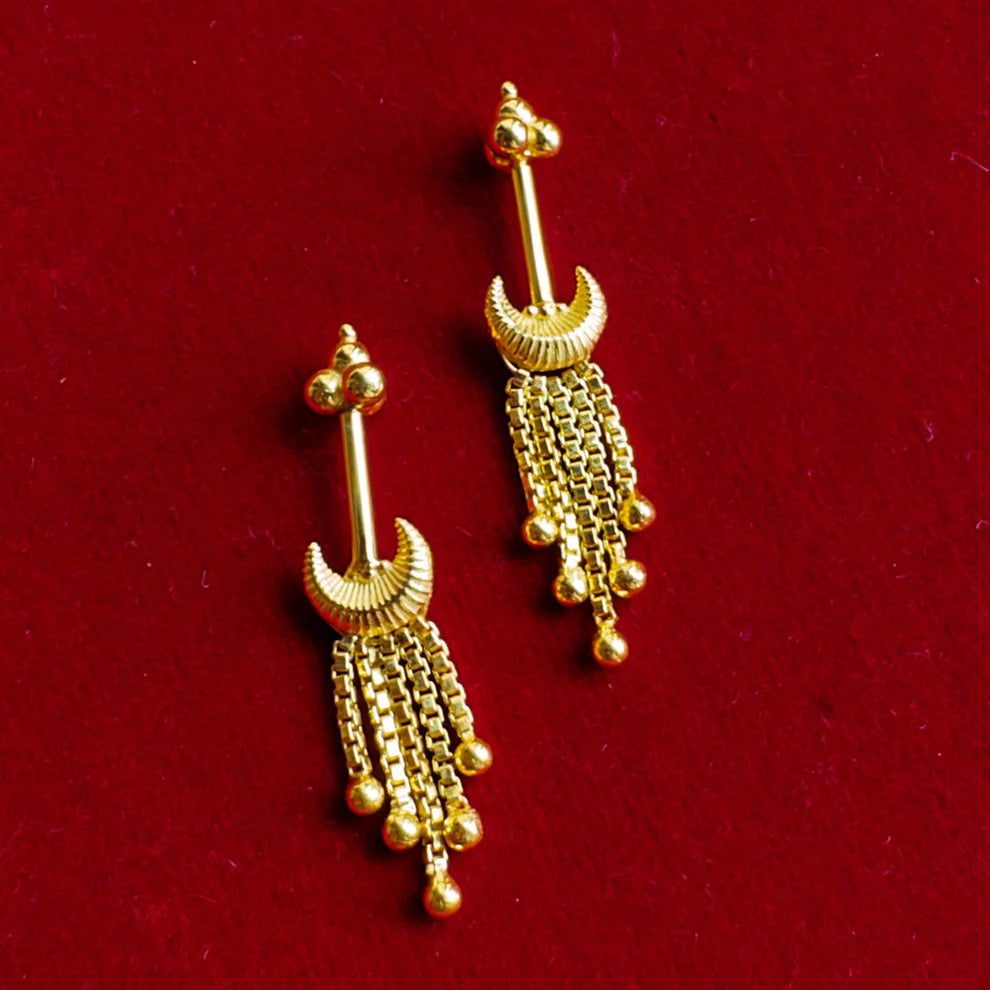 Suman Bugadi Earrings (Pierced) 18k Gold Plated