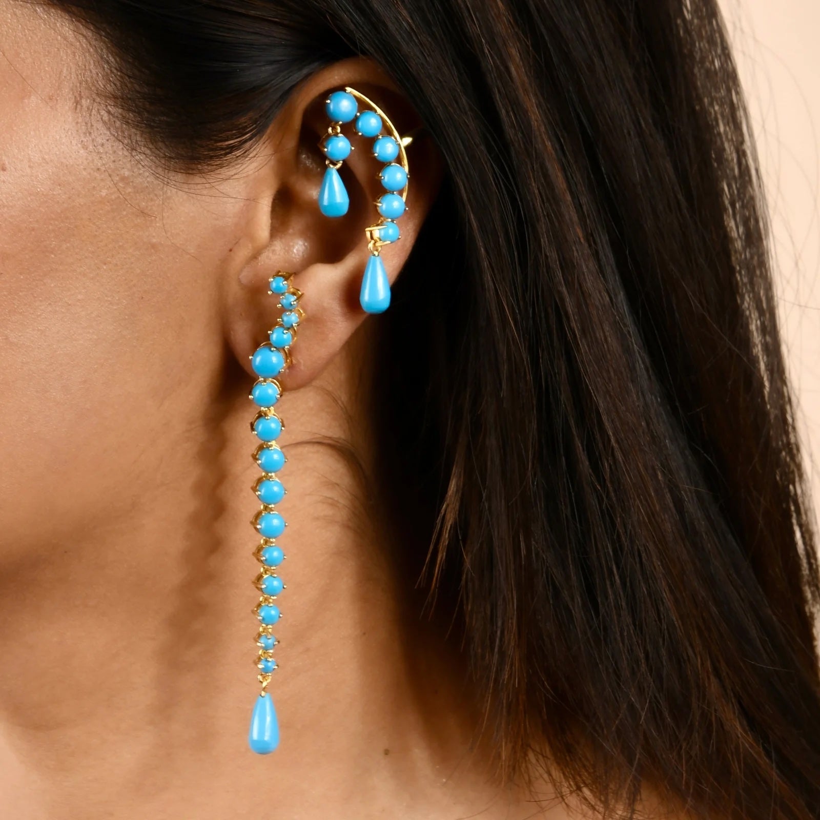 Waves of Blue Ear Cuff - 1 PIECE